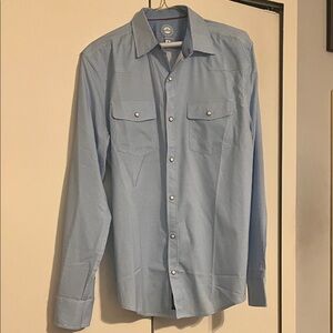 Flag and Anthem flex Men's Blue Button-Up Shirt